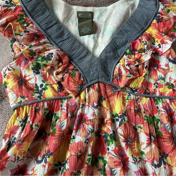 Floral Ruffle Blouse - Multicolor - Picture 4 of 6